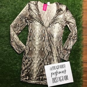Agaci L Boa Snakeskin Mini Dress